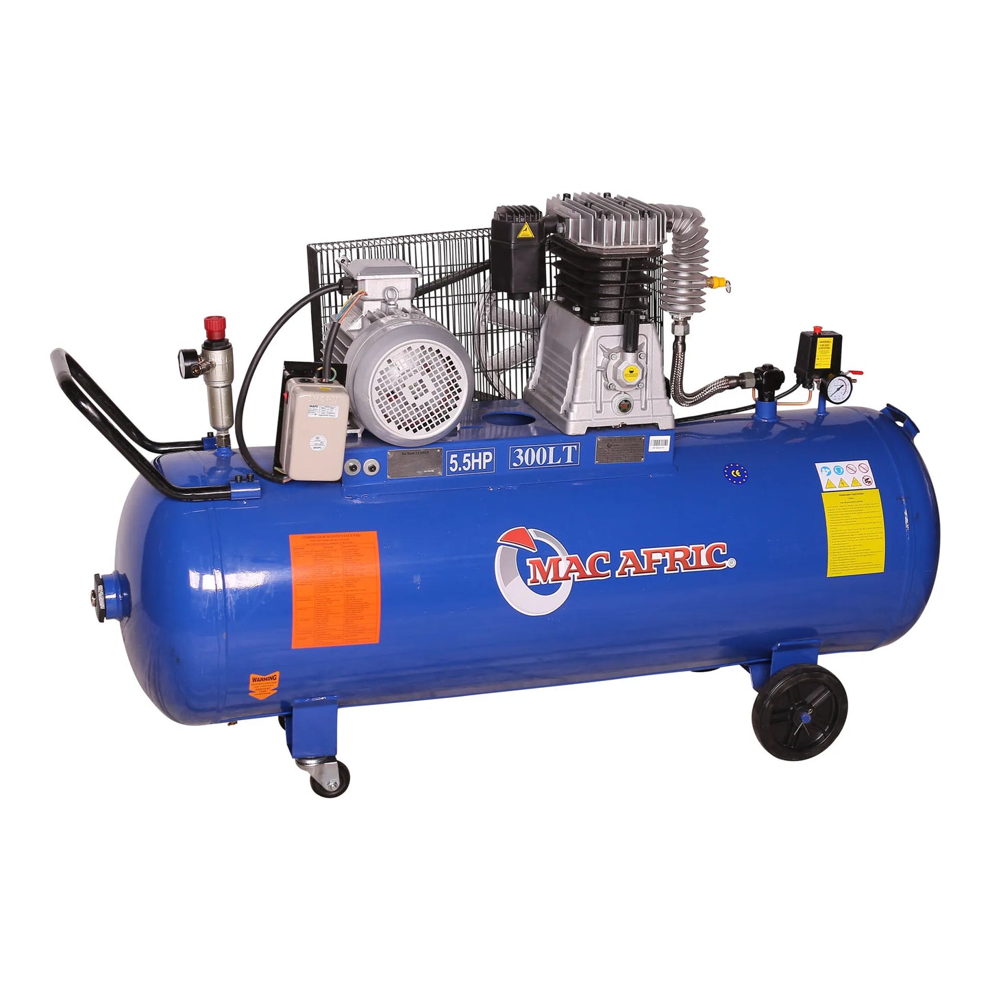 Compressor acionado por correia de 300 litros, 4 KW (5,5 HP) 380 V
