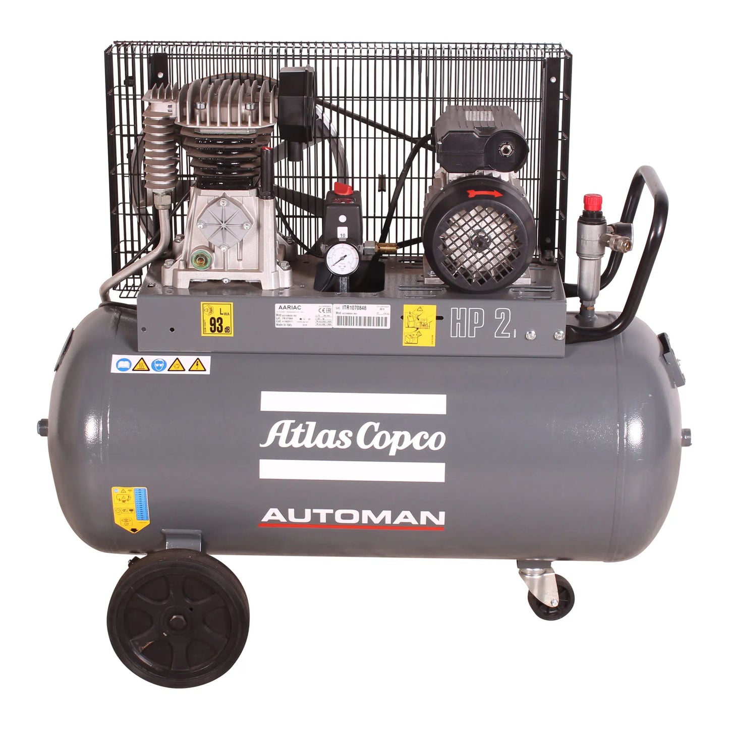Compressor de ar móvel acionado por correia Automan AC 20 E 90L 1,5 KW (2 HP)