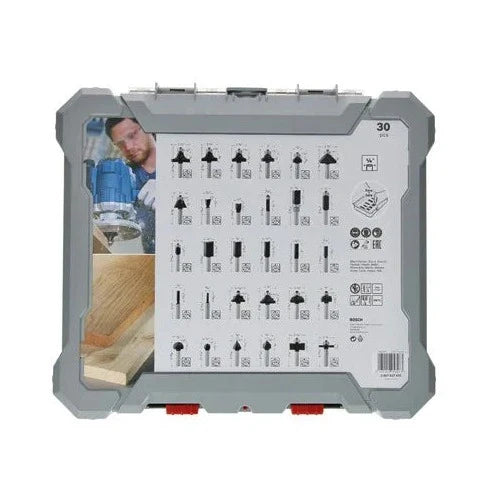 Conjunto de brocas de roteador com haste de 1/4" de 30 peças