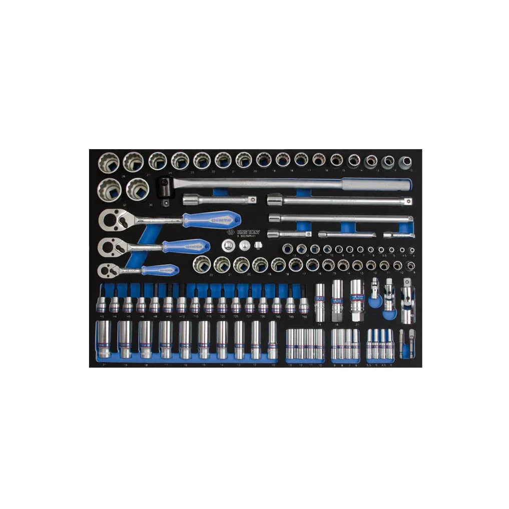 Conjunto de soquete de 1/4", 3/8" e 1/2" na bandeja de espuma de 103 peças