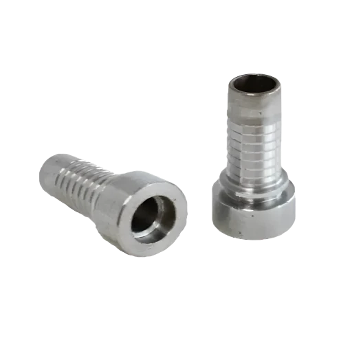 Extremidade da mangueira soldada