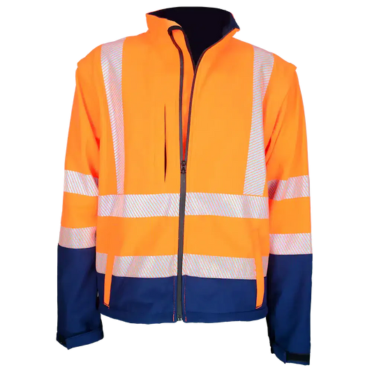 Jaqueta softshell bicolor com manga com zíper