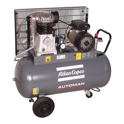 Automan AC 30 E 90L 2,2 KW (3 HP) 230 V Compressor de ar móvel acionado por correia