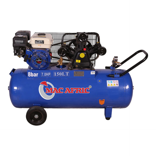 Compressor acionado por correia a gasolina de 150 litros 5 KW (7 HP)