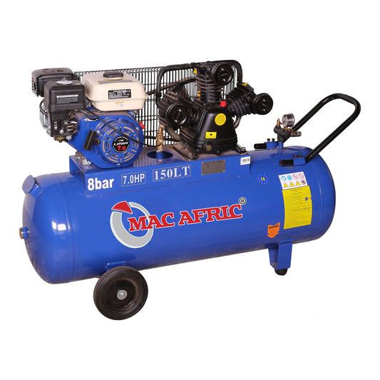 Compressor acionado por correia a gasolina de 150 litros 5 KW (7 HP)