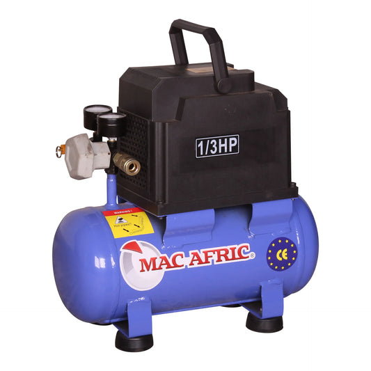 Compressor de ar isento de óleo de 6 litros, 0,33 KW (1/3 HP) 230 V