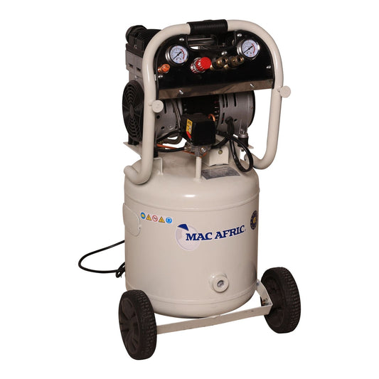 Compressor de ar silencioso vertical sem óleo de 40 litros, 1,5 KW (2 HP) 230 V