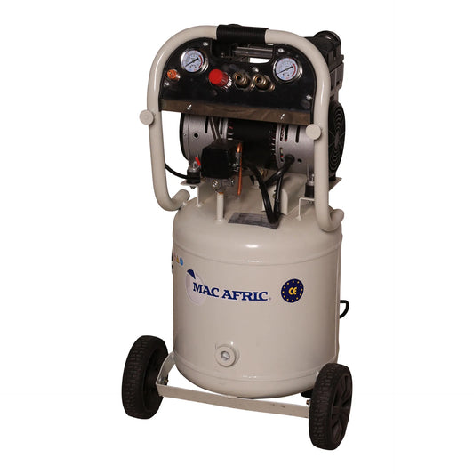 Compressor de ar silencioso vertical sem óleo de 40 litros, 1,5 KW (2 HP) 230 V