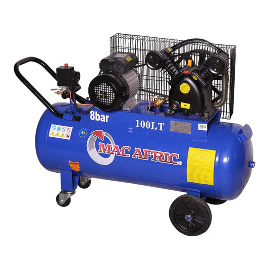 Compressor de cabeça em V acionado por correia de 100 litros, 2,2 KW (3 HP) 230 V